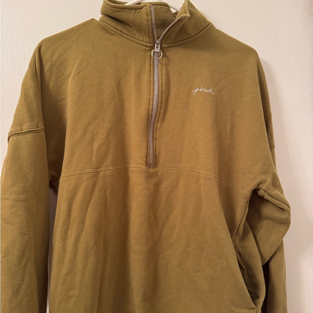 Victoria's Secret Olive Half-Zip Pullover